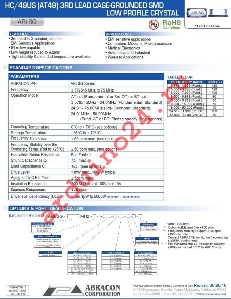 ABLSG-14.7456MHZ-D-2-Y-T datasheet