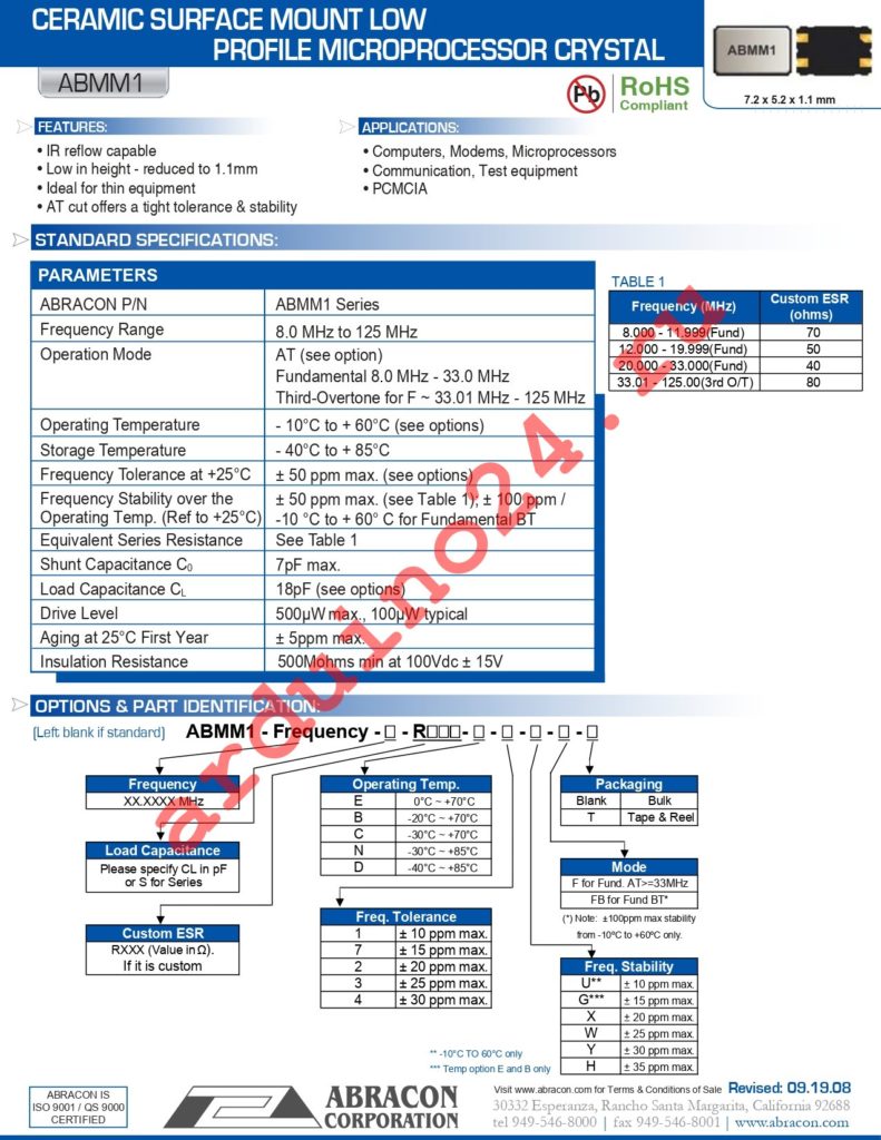 ABMM-11.0592MHZ-B2-T datasheet