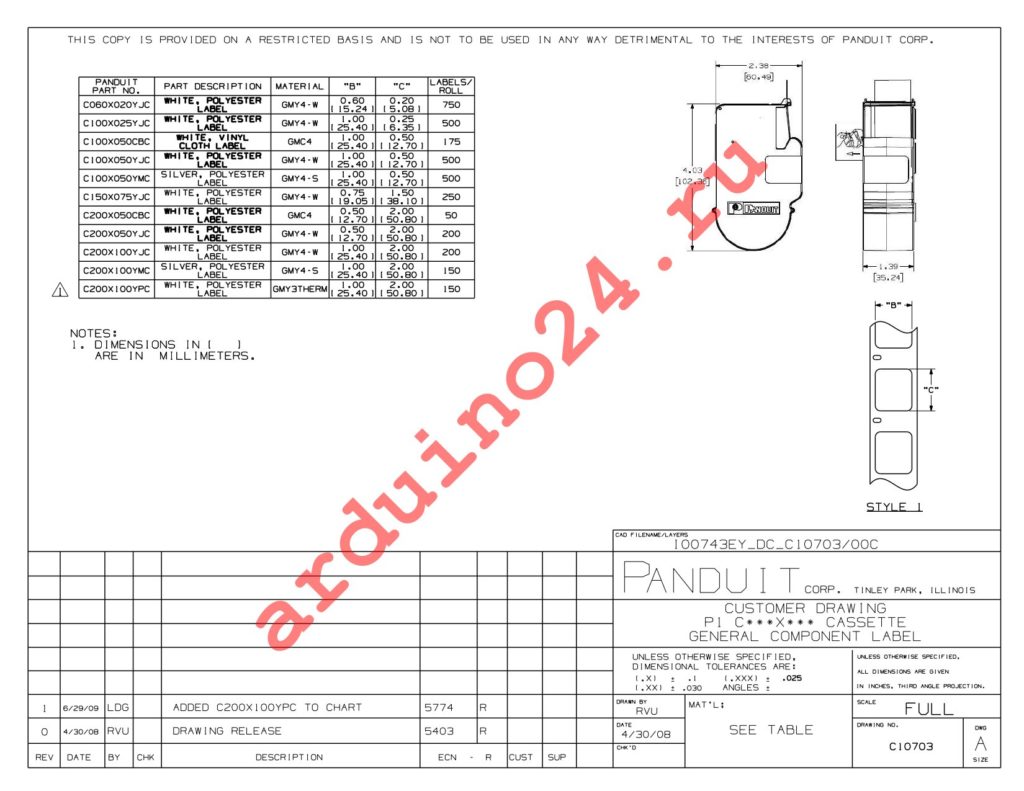 C100X025YJC datasheet