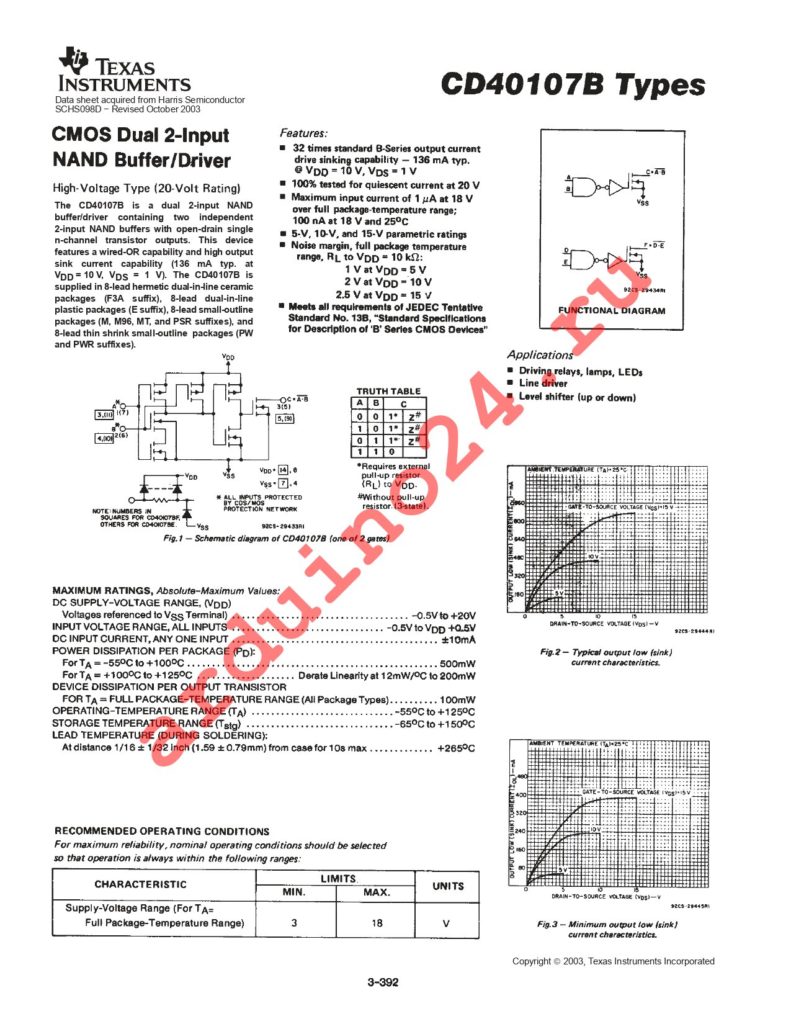 CD40107BPW datasheet