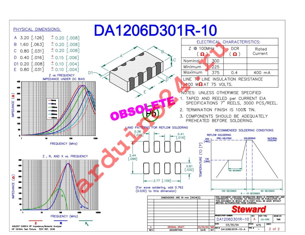 DA1206D301R-10 datasheet