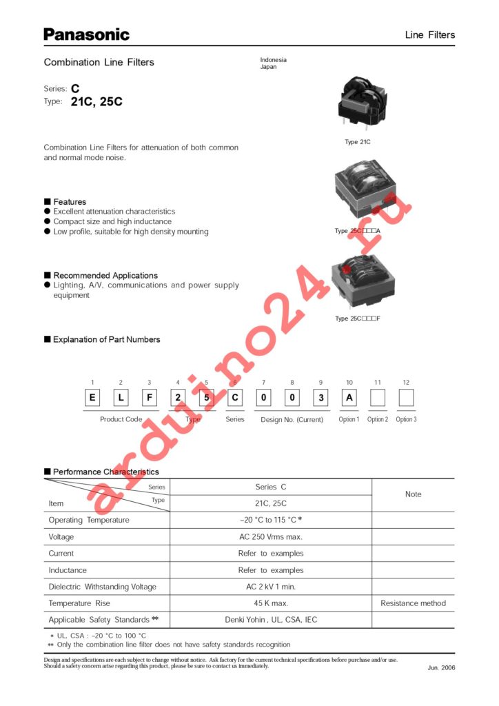 ELF-25C012F datasheet
