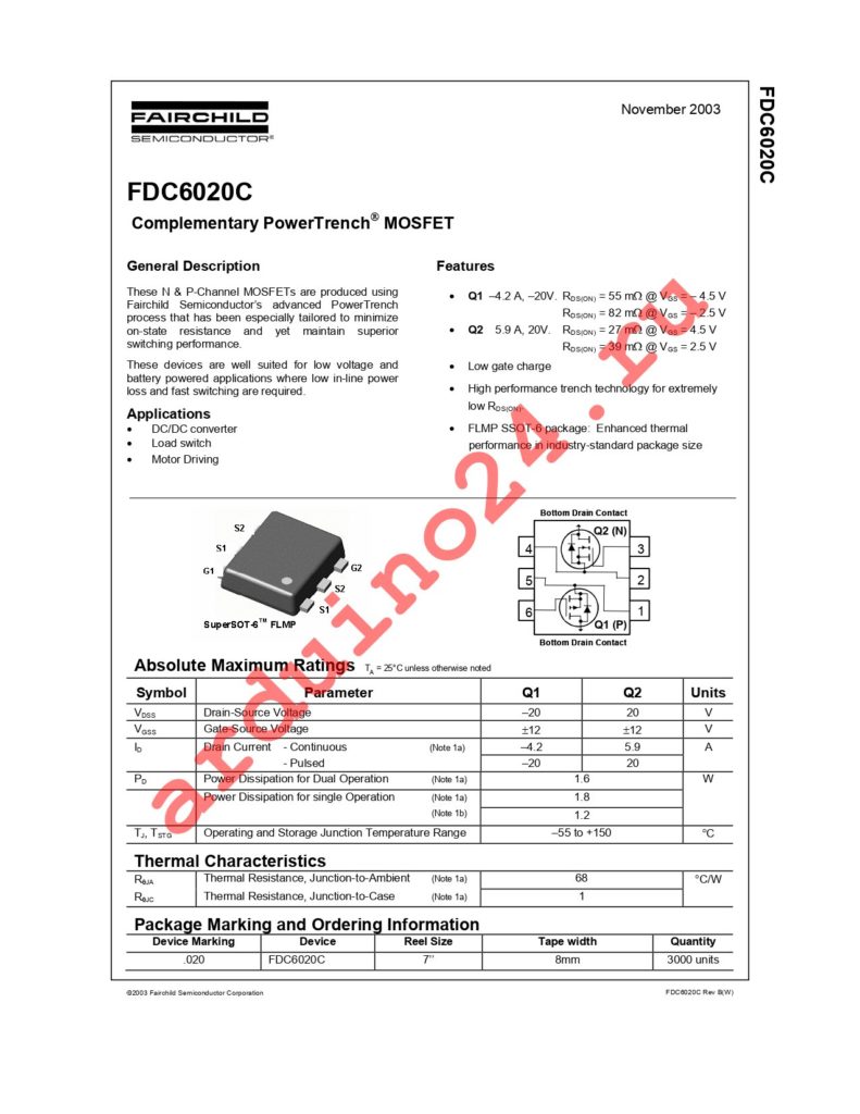 FDC6020C datasheet