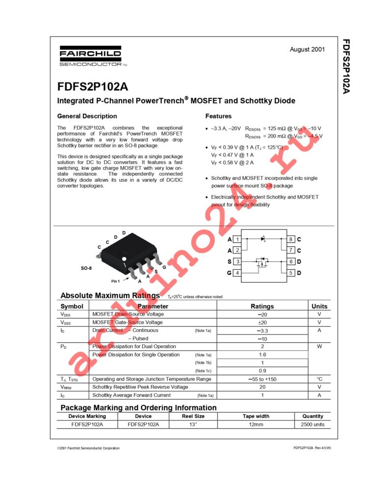 FDFS2P102A datasheet