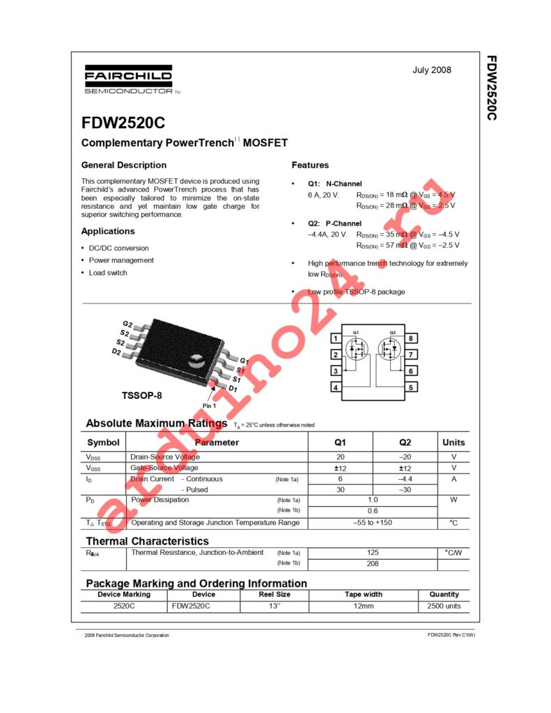 FDW2520C datasheet