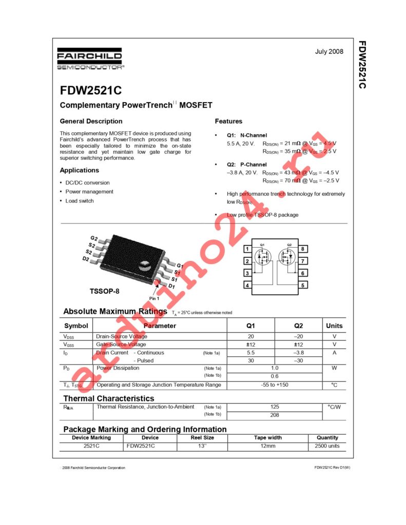 FDW2521C datasheet