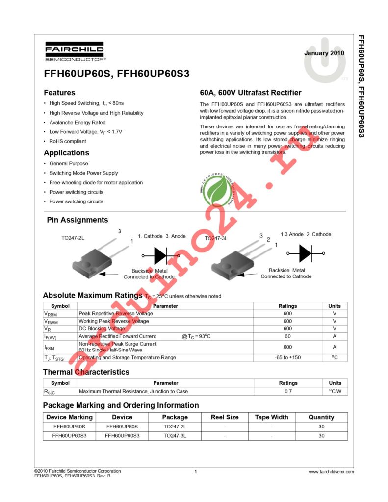 FFH60UP60S datasheet