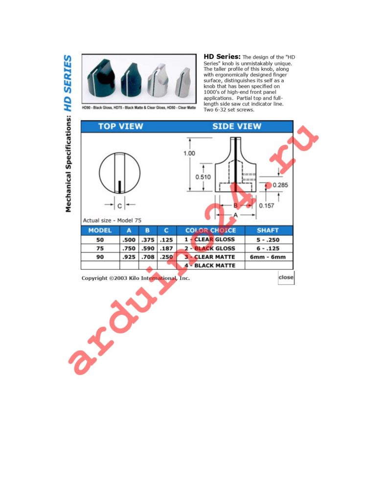 HD-75-3-6MM datasheet