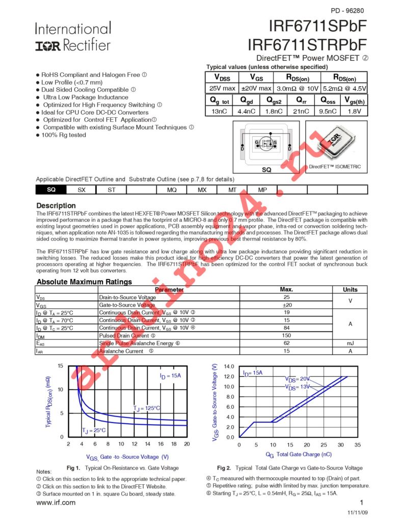 IRF6711STRPBF datasheet