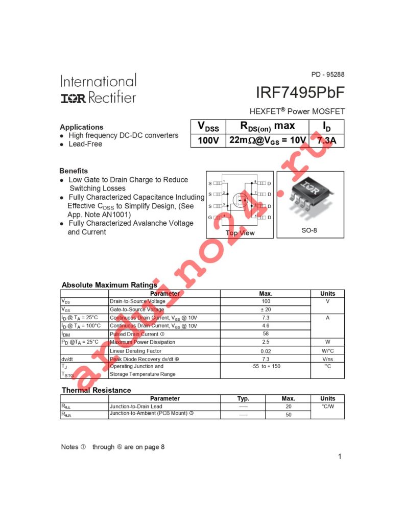 IRF7495TRPBF datasheet
