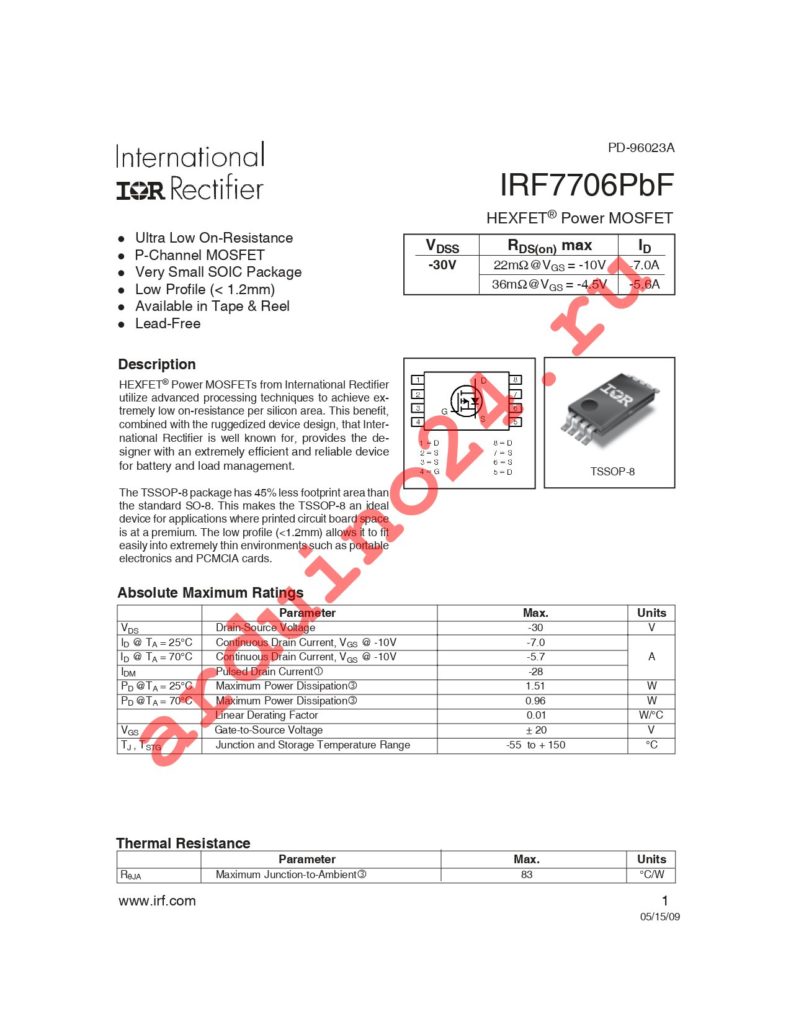 IRF7706TRPBF datasheet