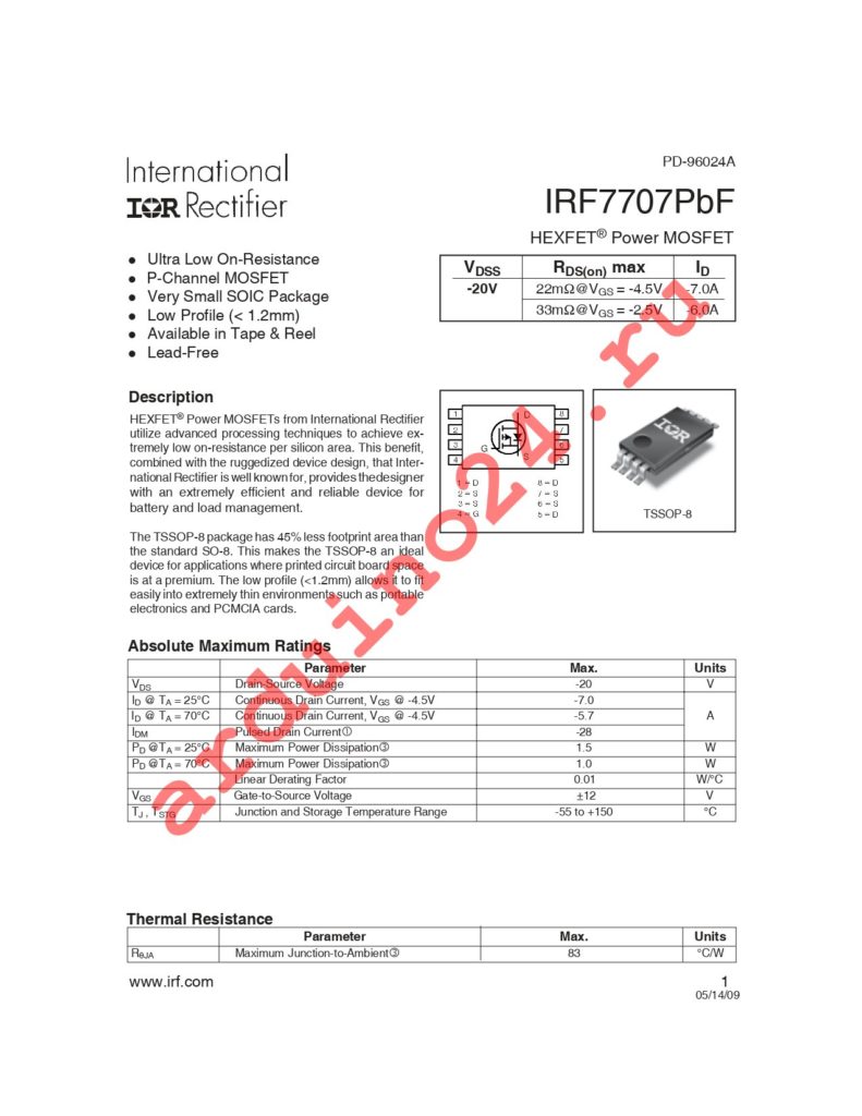 IRF7707TRPBF datasheet