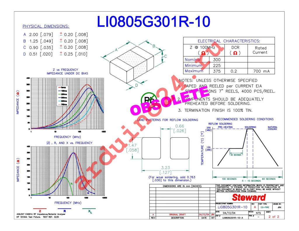 LI0805G301R-10 datasheet