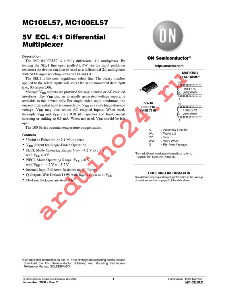 MC10EL57DR2 datasheet