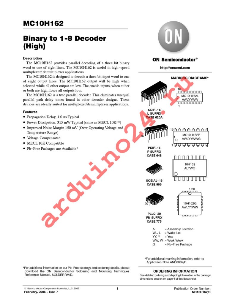 MC10H162FNR2 datasheet