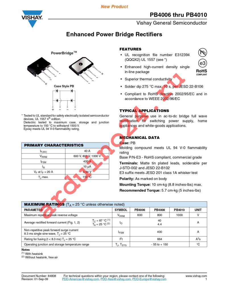 PB4006-E3/45 datasheet