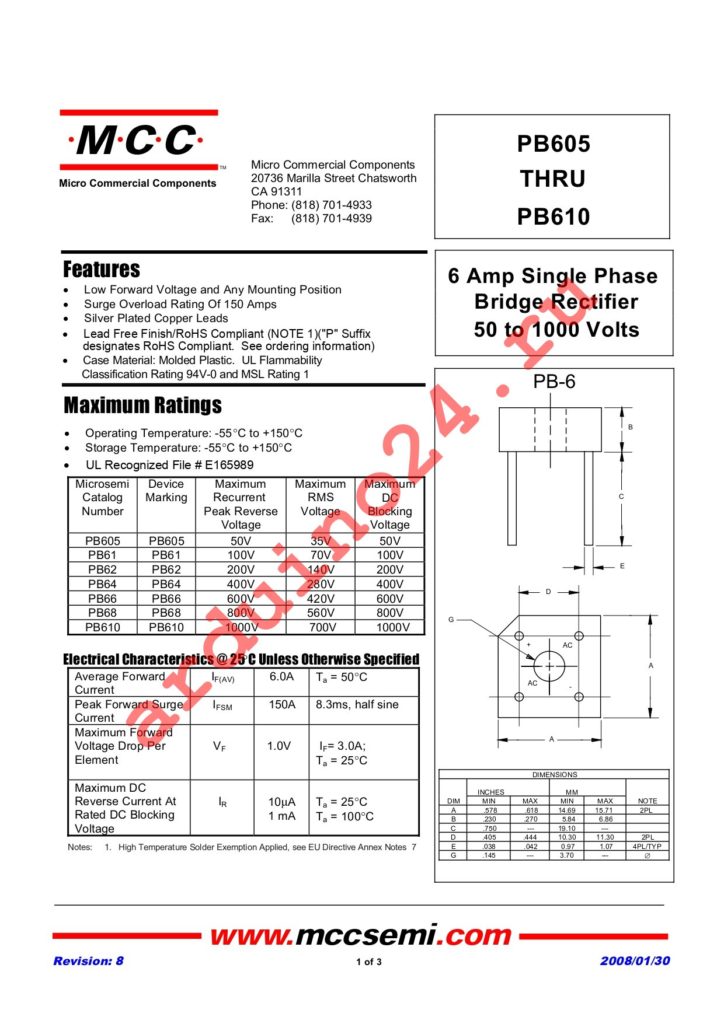 PB68 datasheet