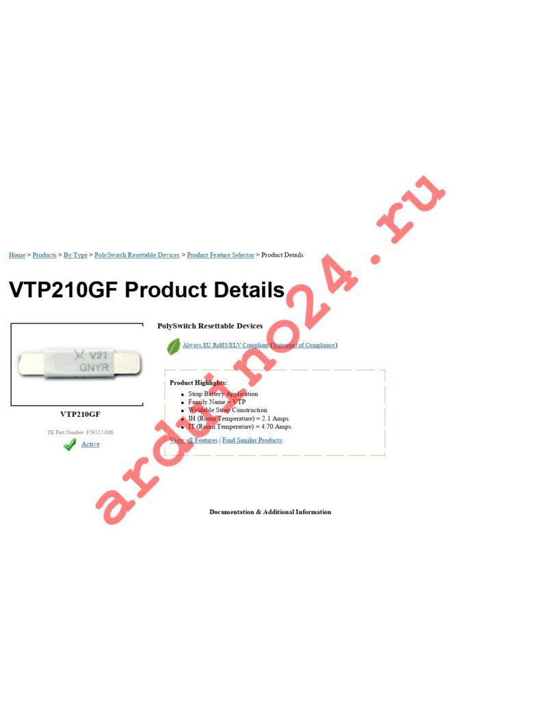 VTP210GF datasheet