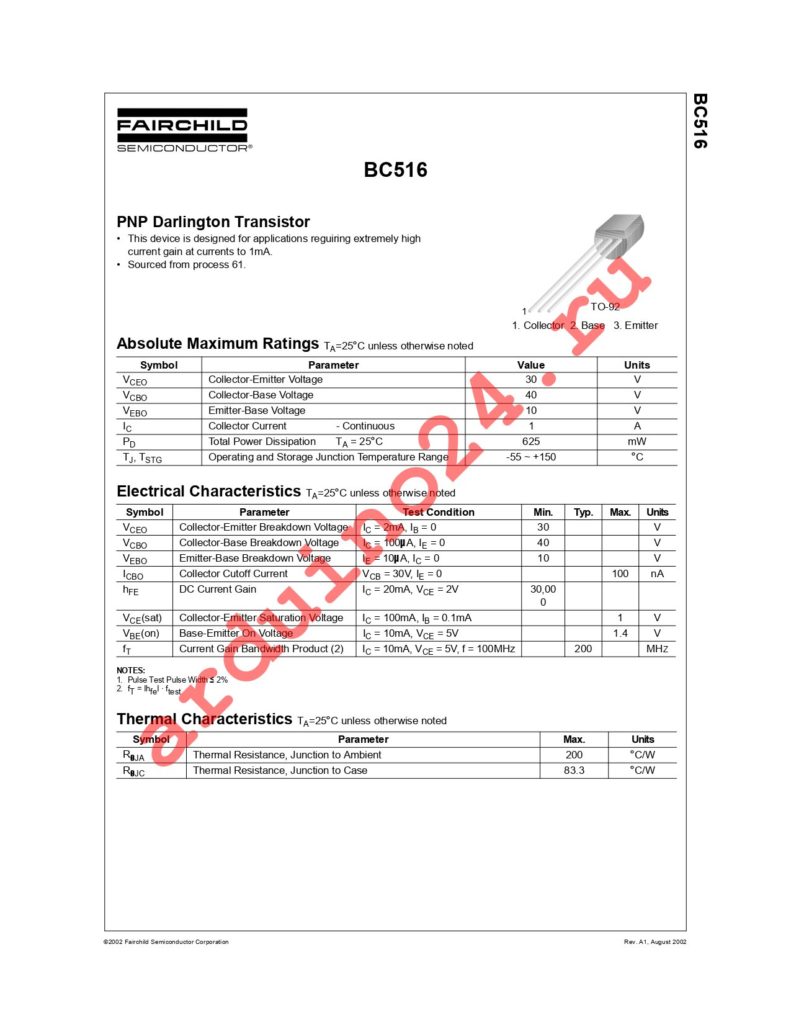 BC516_D75Z datasheet