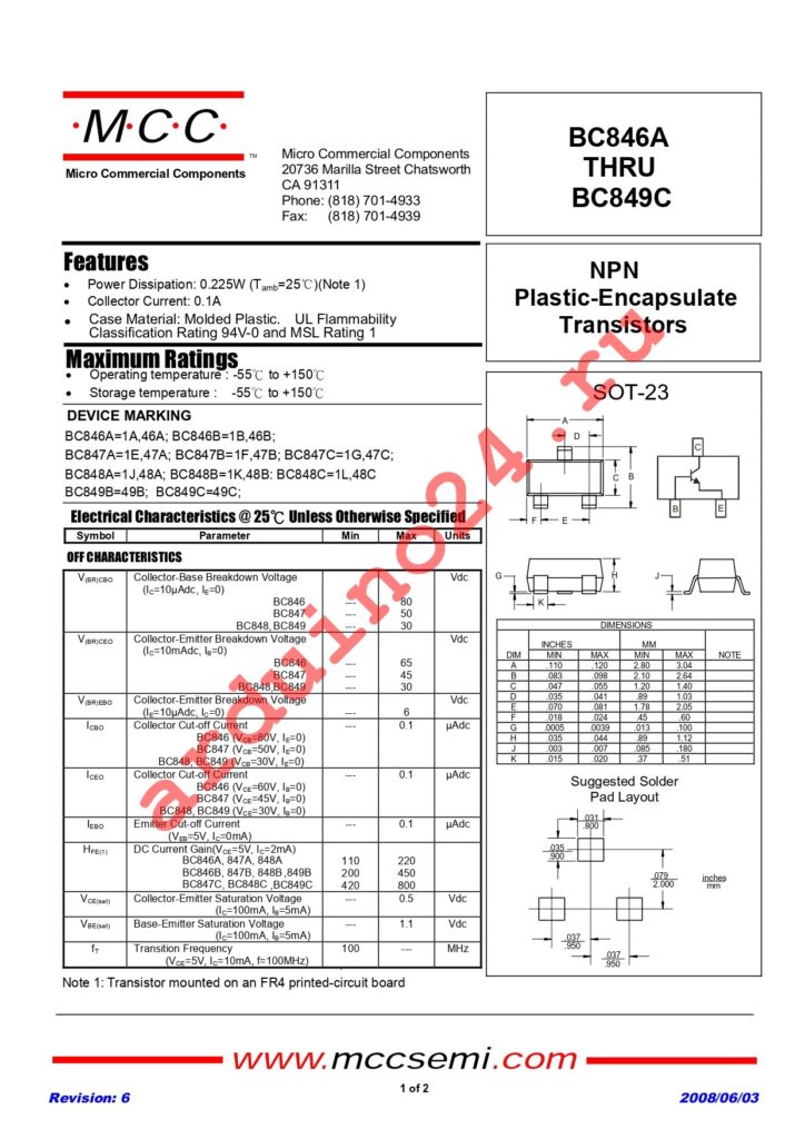 BC849C-TP datasheet