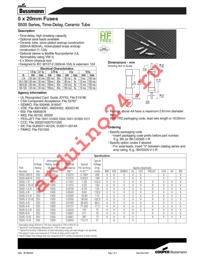 BK/S505-12-R datasheet
