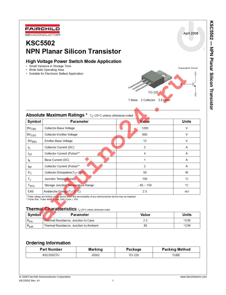 KSC5502TU datasheet