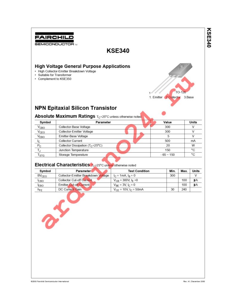 KSE340STU datasheet