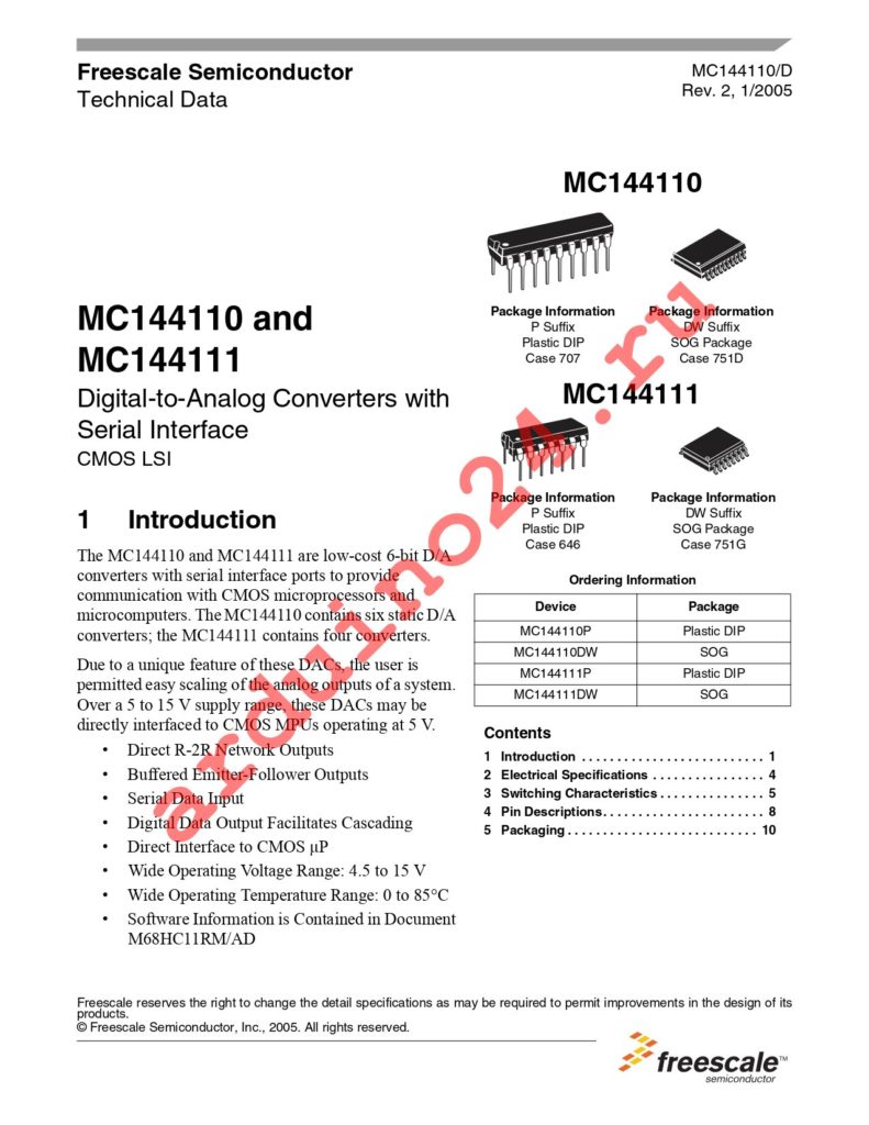 MC144111DWR2 datasheet