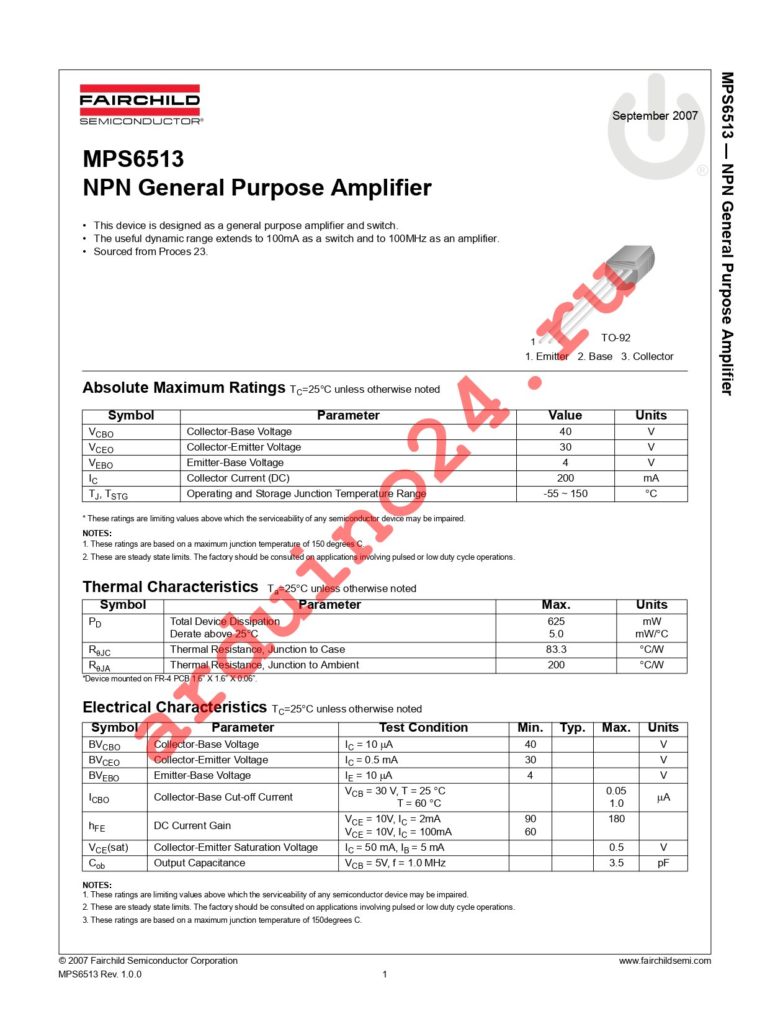 MPS6513_D26Z datasheet