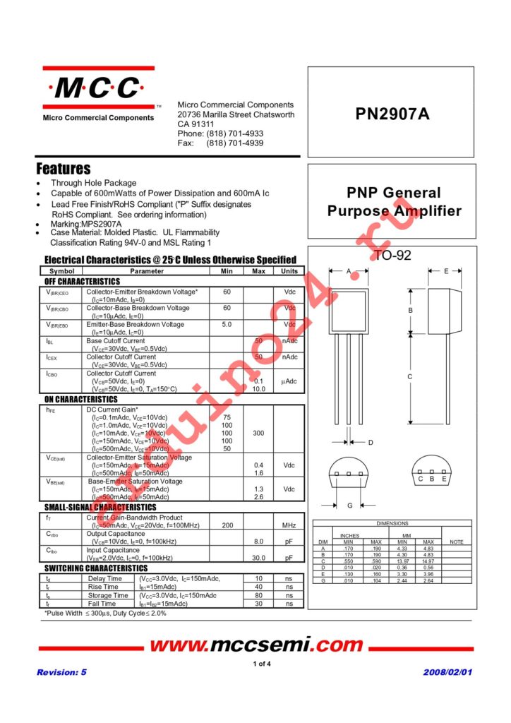 PN2907A-AP datasheet