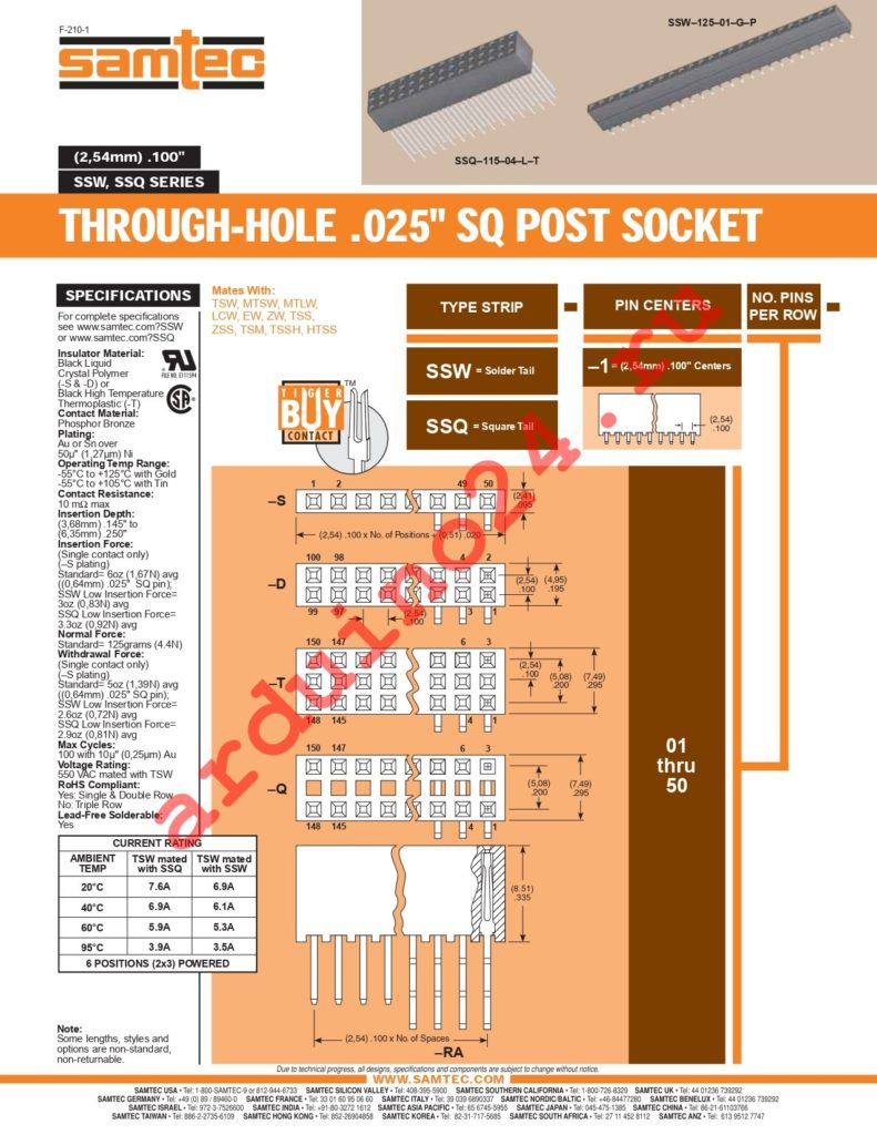 SSW-145-01-G-S datasheet