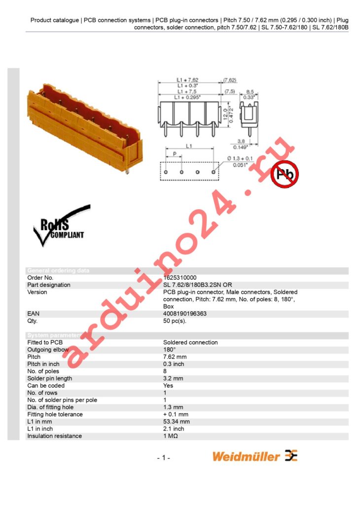 1625310000 datasheet