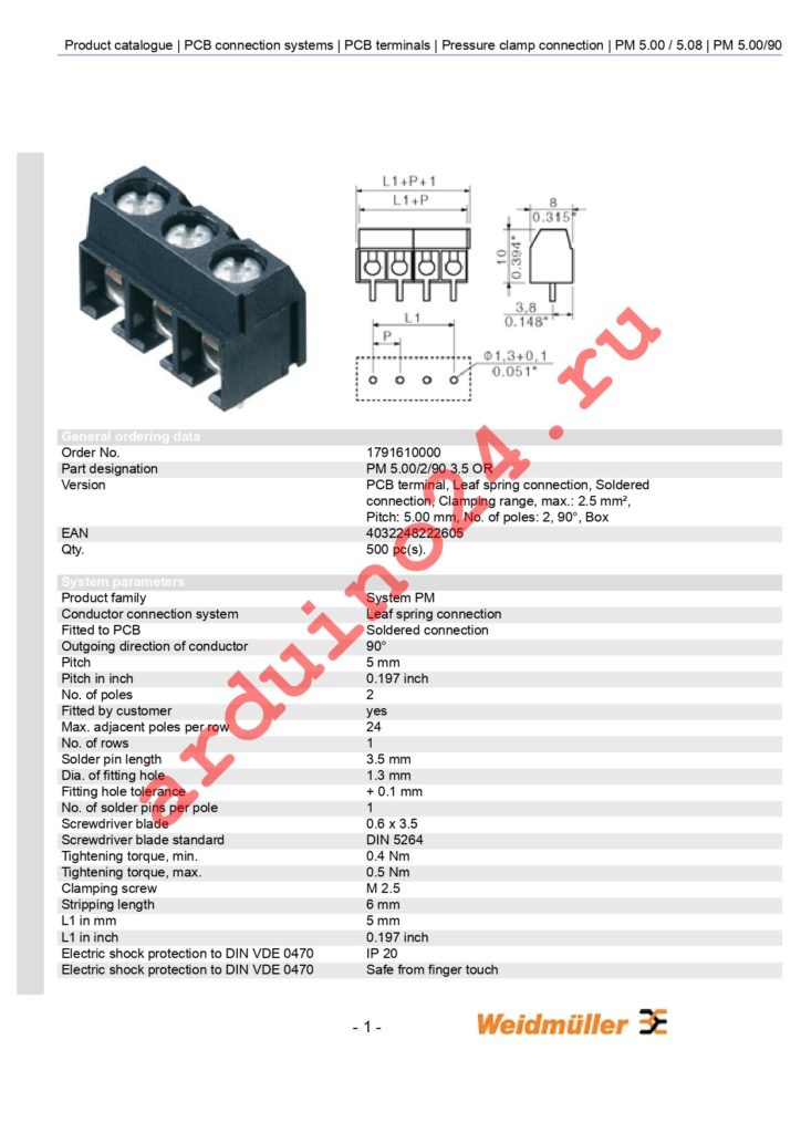 1791610000 datasheet