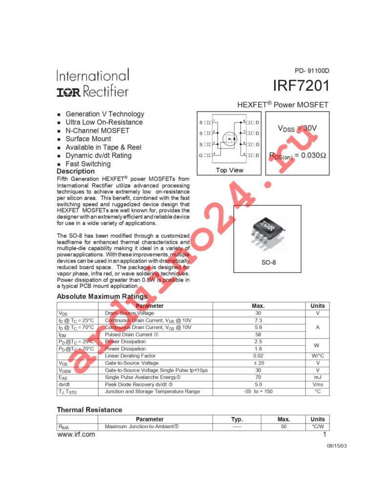 IRF7201 datasheet
