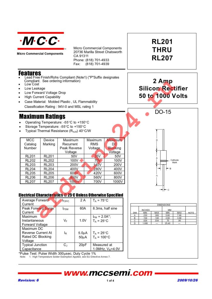 RL203-TP datasheet