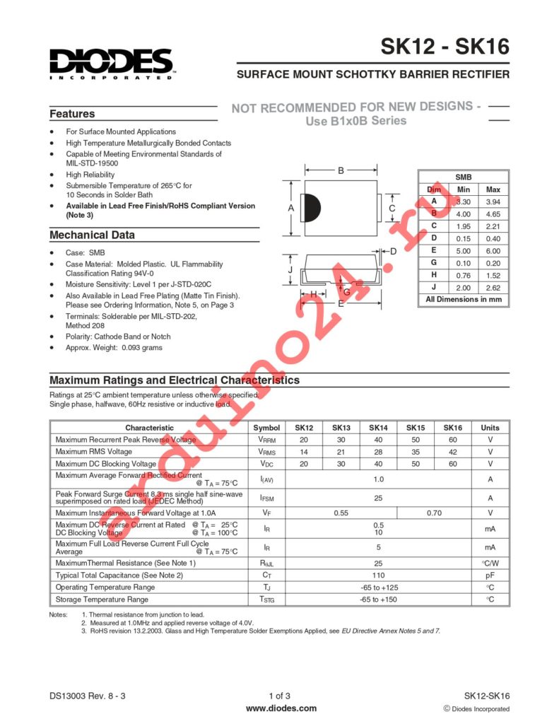 SK12-13 datasheet