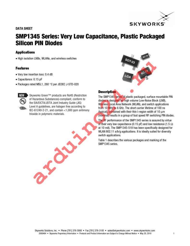 SMP1345-075LF datasheet