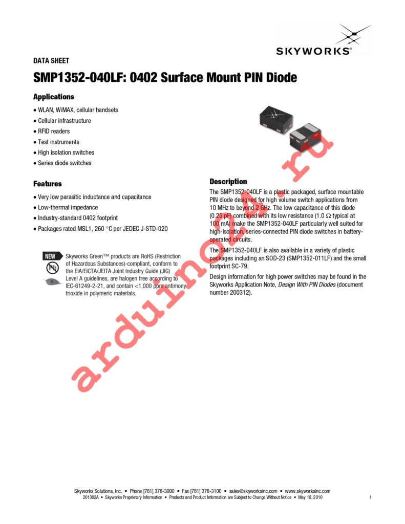 SMP1352-040LF datasheet